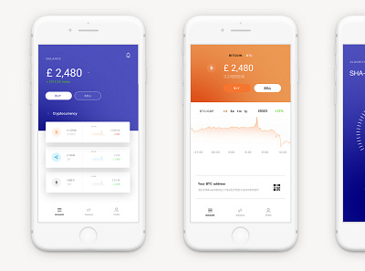 Cryptocurrecy Concept app design flat minimal mobile ui ui ux