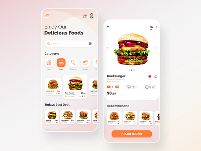 Food Mobile App android app app app design branding burger menu clean creative design fast food food app ios app mobile app design modern design restaurant app typography ui ui design ui kit design uiux ux