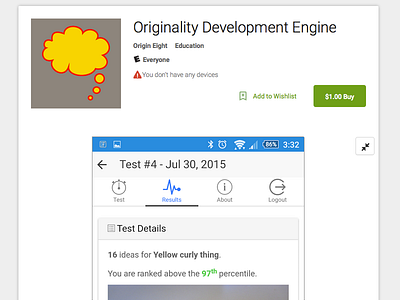 Originality Development Engine Application for iOS and Android