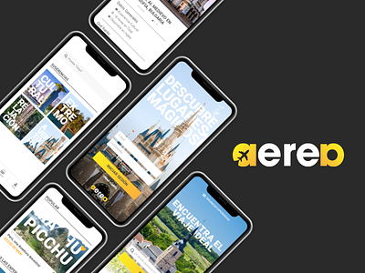 Aerea App app minimal mobile photography travel travel app ui ux