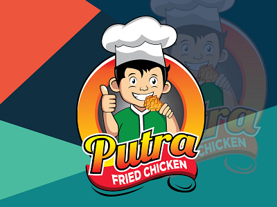 Project Maskot Fried Chicken, Putra Fried Chicken design food fried chicken logo logo animation logo mascot vector