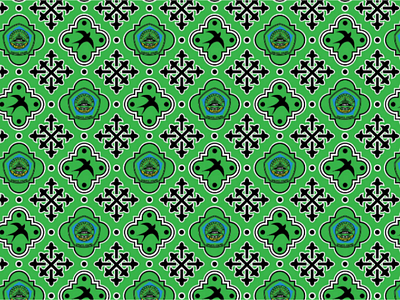 Batik school uniform batik fashion flower green pattern seamless