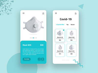 Covid-19 app concept app app template branding business concept corona virus coronavirus covid 19 covid 19 design creative app landing page design mask new design ui ux web website