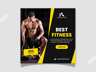 fitness branding business concept design fitness fitness banner flayer gym running square poster ui ux web website