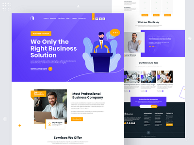 Business Solution Landing Page business design interface design landing page template uiux website