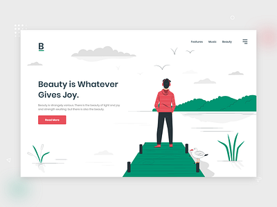 Beauty - Hero Banner Design banner branding concept hero banner landing page ui website