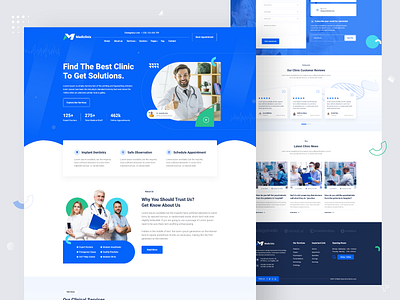 Medical Landing Page business clinic clinic website concept corona virus covid design landing page medical template medical website template ui ux website