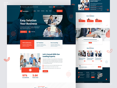 Business Consulting Template business concept consulting landing page ui website