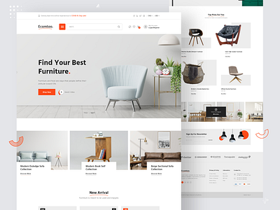 Ecomtoo - Furniture Landing Page Website