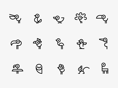 Bird park icons branding flat icon icon design icon set icons linear vector