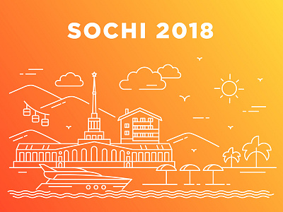 Travel Guides. Sochi city design flat flat design illustration linear linear illustration sochi sochi 2018 vector