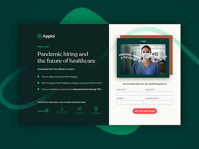 Healthcare Hiring eBook Landing Page branding conversion design cro cro design design graphic design landing page layout saas saas landing page top of funnel ui. ux design