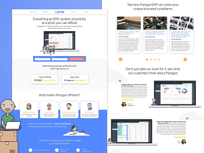 Jonar ParagonERP Landing Page branding conversion design cro demo design flat graphic design landing page layout software ui ui. ux design web web design