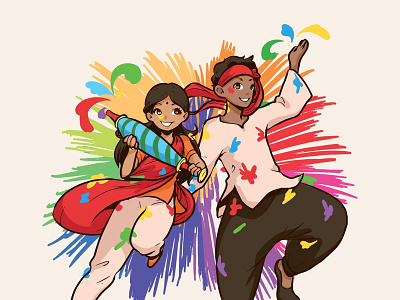 Happy Holi illustration