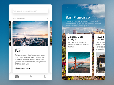 City Guides App — Daily Inspiration 03 app big background images clean colorful daily inspire interaction minimalistic ui ui interaction ux web
