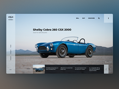 Product page for auction — Daily Inspiration 06 big background images car clean daily inspire grid design grid layout grid system landing minimalistic ui web
