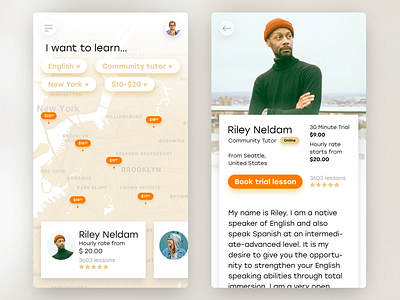 App for learning languages — Daily Inspiration 09 app clean daily inspire design ios language language learning map minimalistic tutor ui ux