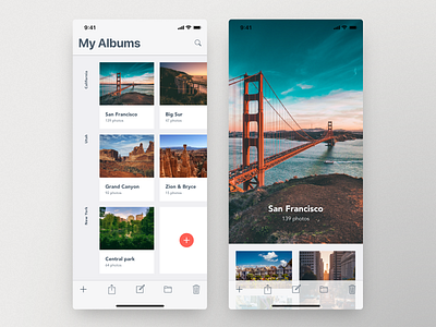 Photo Album Ui — Adobe XD Daily Challenge Day 3 adobe xd animation app clean daily inspire interaction minimalistic ui xddailychallenge