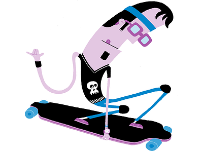 Longboarder illustration kroodle longboard