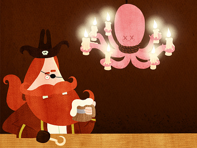 Squidlamp beer chandelier lamp octopus pirate squid