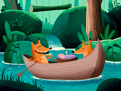 Yara birth announcement baby boat fox rowing