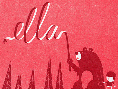 ella - birth announcement bear birth announcement card