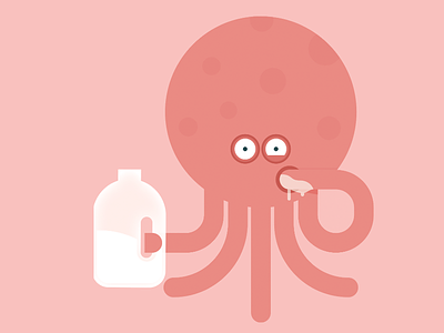 Jugtopus character jug milk octopus