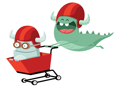 MediaCT Characters cart characterdesign ecommerce monster shoppingcart