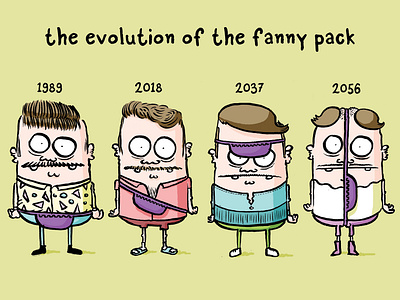 the evolution of the fanny pack cartoon fanny pack