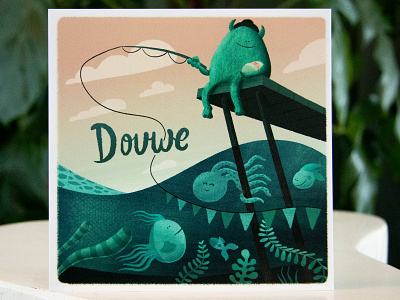 baby card for Douwe fish fishin fishing monster underwater