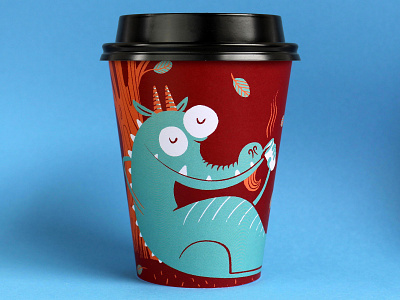 Drip for Drip coffee cup autumn character coffee coffee cup dragon fall illustration perculator