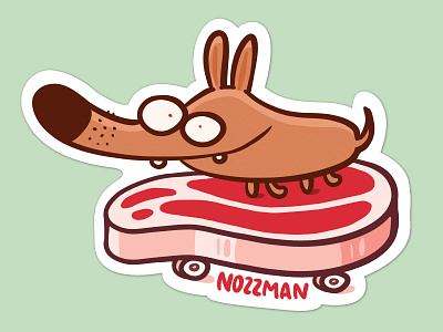 Steakboard Sticker 🥩 dog meat skateboard steak sticker vinyl