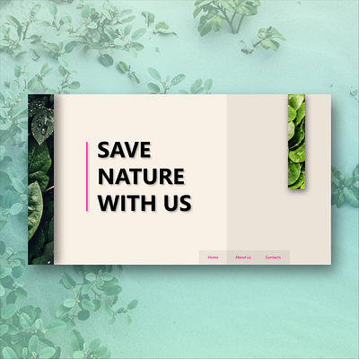 Save Nature website concept app design minimal nature typography ui ux web web deisgn website