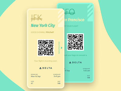 Daily UI 024 - Boarding Pass 024 app boarding pass daily 100 challenge daily ui 024 dailyui dailyuichallenge design figma flight app ui ui ux ux