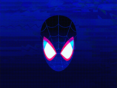 Into the Spiderverse blue glitch halftone intothespiderverse marvel comics movie spider man spiderman