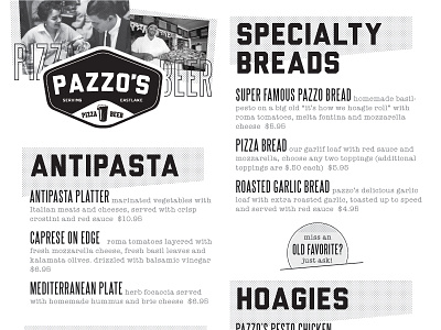 Pazzo's Look/Feel Test 2 menu robert gaszak typography