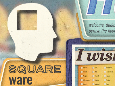 Square Ware design illustrator photoshop retro robert gaszak square culture square ware t shirt texture typography website