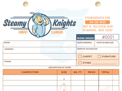 Steamy Knights Invoice design identity illustrator invoice retro robert gaszak