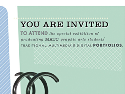 MATC Portfolio Nite Invitation illustrator invitation pattern retro robert gaszak typography