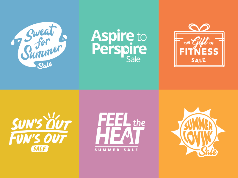 Assorted Sale Logos colorful e commerce illustrator logo robert gaszak sale typography