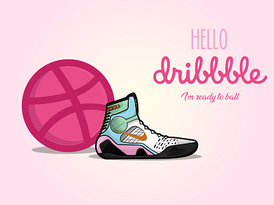 Hello Dribbblers! baskerville basket basketball debut design illustration kobe bryant nike nike air ninth shoe shoelace shoes vector
