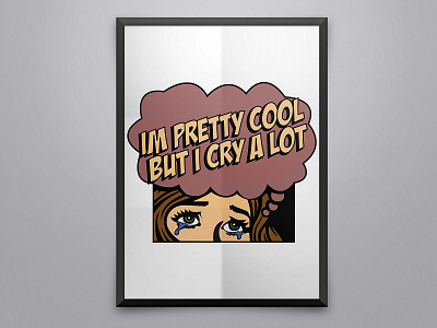 I cry a lot. andy warhol girl character girl illustration illustration art illustrator pop art poster typogaphy