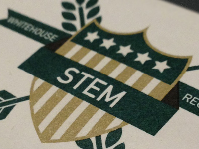 Crest for STEM accredited schools crest education gold green seal university