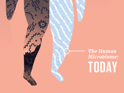 Microbes then / now body human microbes microbiology microbiome texture woman
