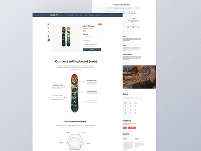Snowboard Product Detail Page Design