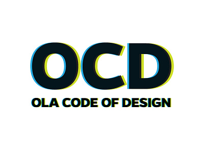 OCD- Ola Code of Design logo trip typography