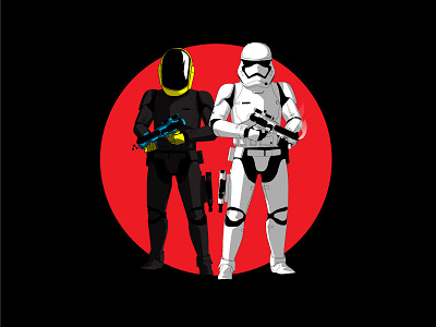 Daft Troopers daft punk funny illustration star wars stormtrooper