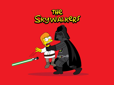 The Skywalkers darth vader homer illustration simpsons star wars vader