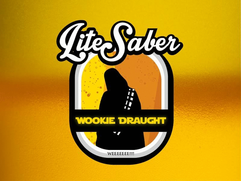 Lite Saber Beer! alcohol beer fun logo typography vector