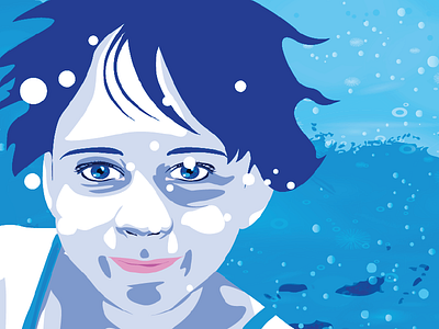 Under water #1 art blue bubbles google illustration people vector wall water